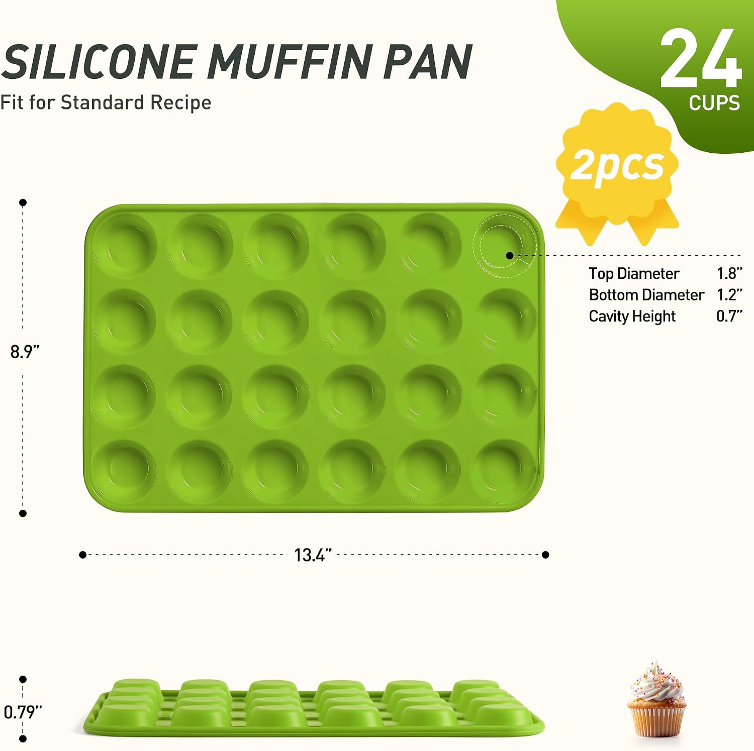2 Pack 24 Cups Silicone Mini Muffin Pan with Metal Reinforced Frame Silicone Molds Parents Stepdad Pawpaw Who Want Nothing Everything Future Groom Bride Law Christmas Xmas Happy Birthday Gifts Ideal
