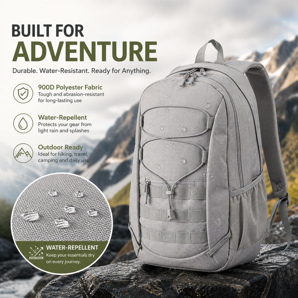Hiking Travel Backpacks Men and Women, Lightweight Waterproof Laptop Backpack Outdoor Camping Backpack Hiking Daypack for Travel, Trekking, Work 26L (Grey)