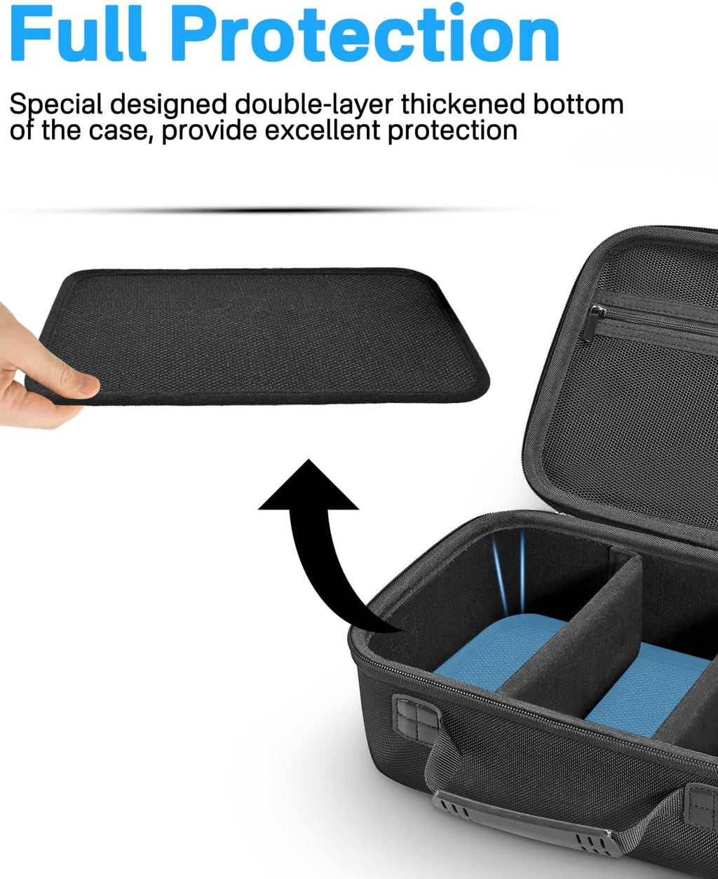 RAIACE Hard Carrying Case Compatible with Canon EOS Rebel T7/ T100/ T6/ R100/ R50/ R5/ R7/ R8, for Sony, for Nikon Camera. Large Capacity Camera Bag for Lens, Cables, Cards and Accessories. - Black
