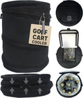INTHEZONE Insulated Golf Cart Cooler, Collapsible Spring-Frame Bag, Black