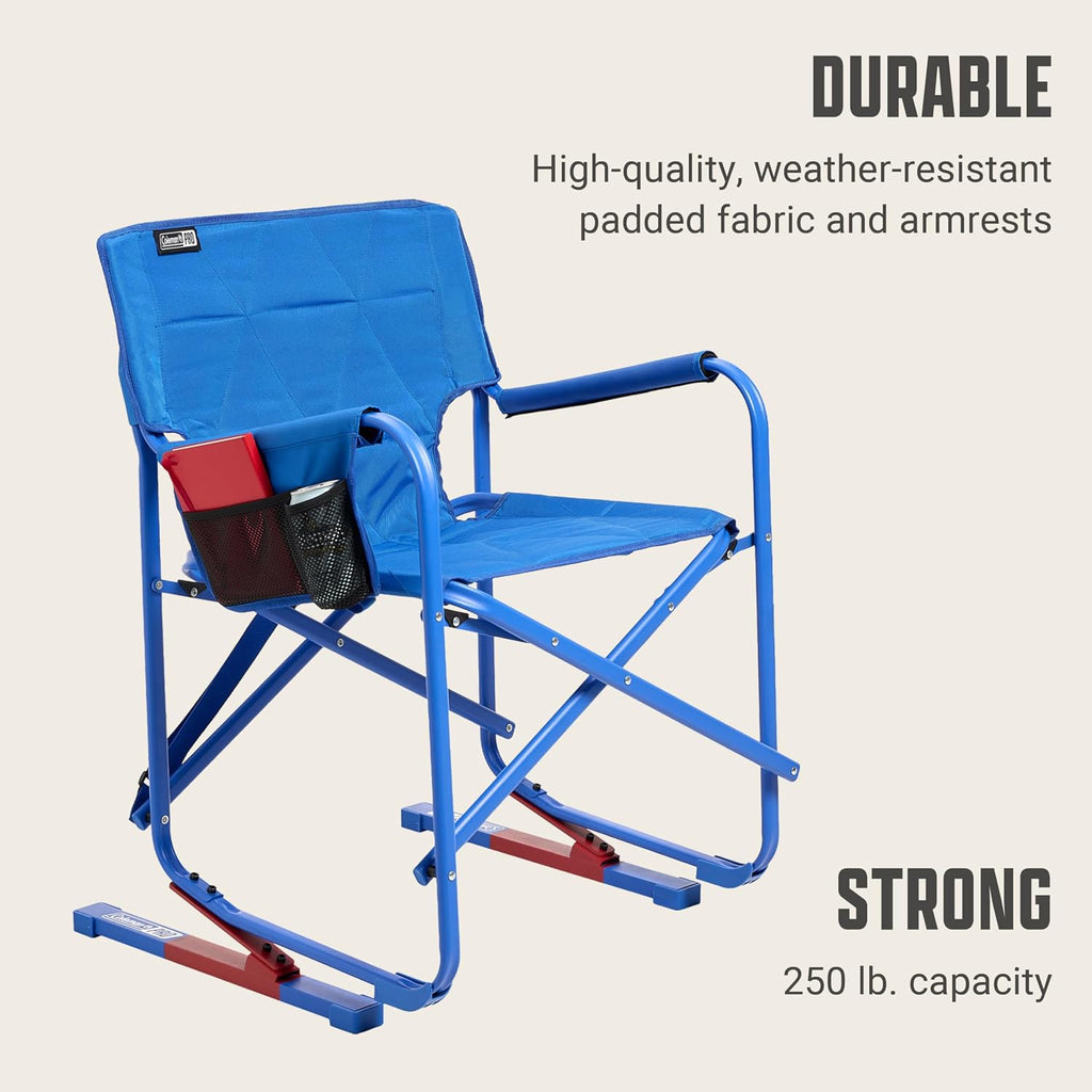 Coleman Pro Rocker Chair, Easy & Fast Folding, Up to 250lb Capacity, Great for Camping, Easily Portable, Neptune