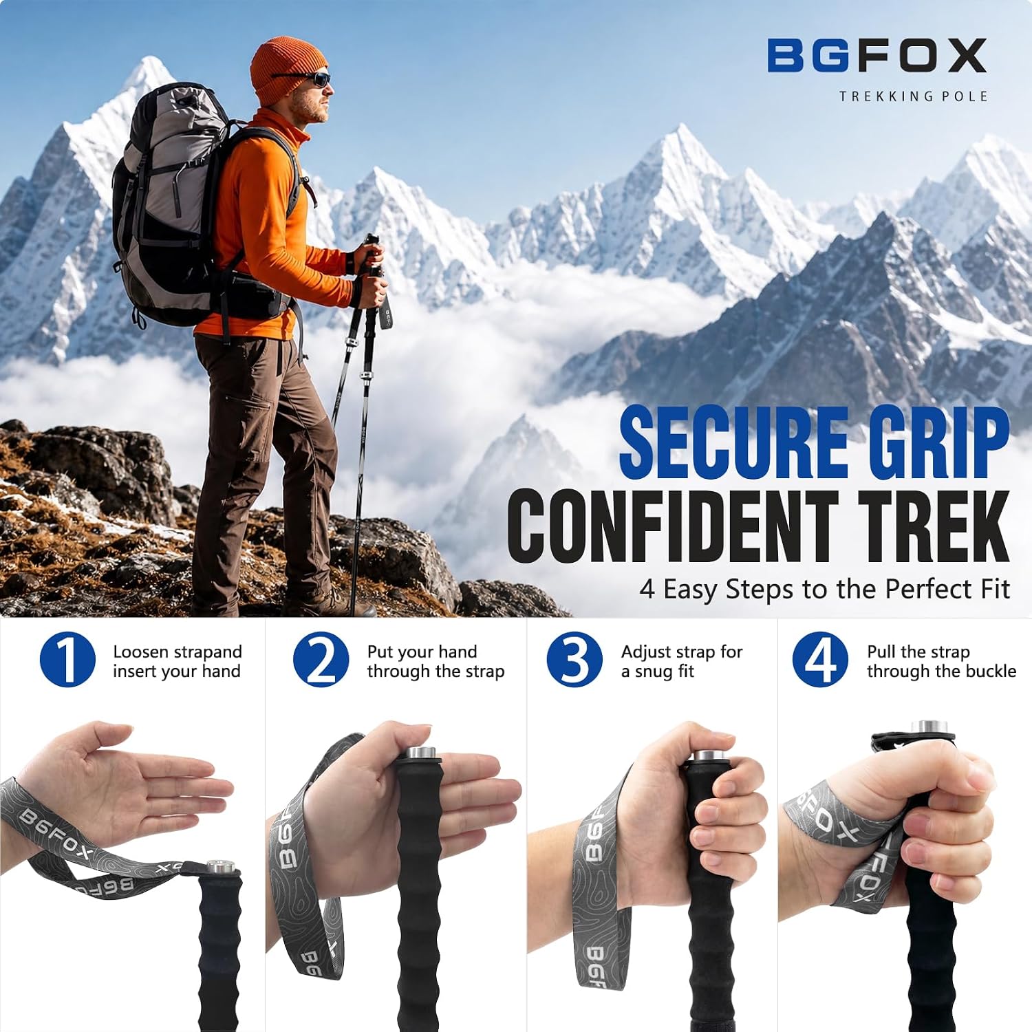 3K Carbon Fiber Collapsible Trekking Poles for Men & Women
