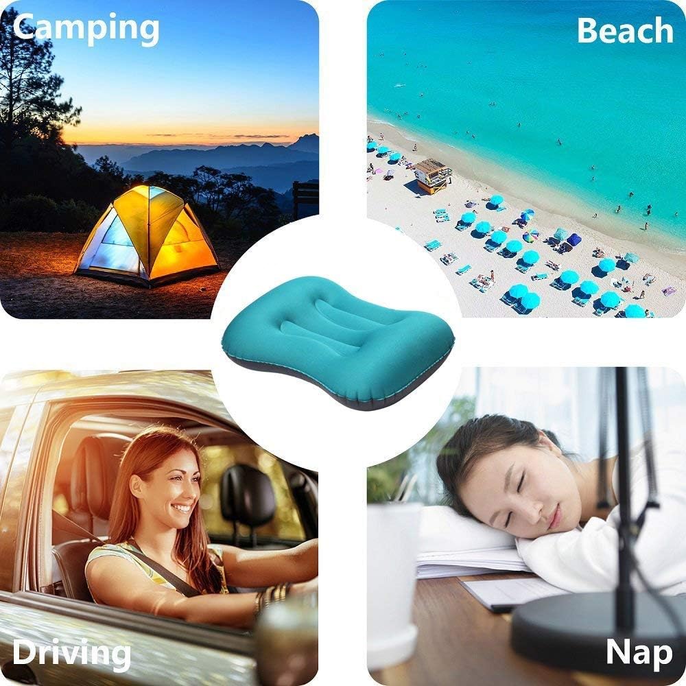 Ultralight Inflatable Camping Pillows - Compressible, Compact, Inflatable, Comfortable, Ergonomic Pillow for Neck & Lumbar Support While Camping,Backpacking,Hiking