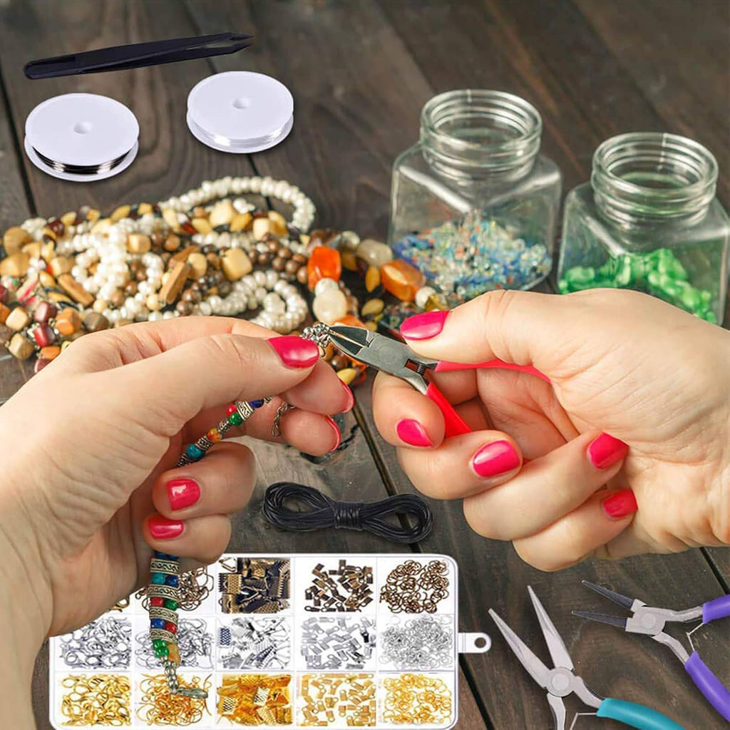 anezus Jewelry Repair Kit with Jewelry Pliers, Jewelry Making Tools, Beading String and Jewelry Making Supplies for Jewelry Repair, Jewelry Making and Beading