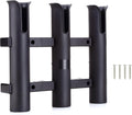 Wall Mounted Fishing Rod Holders Tubes Links Fishing Rod Holder Rack Rests (3-pole-black)