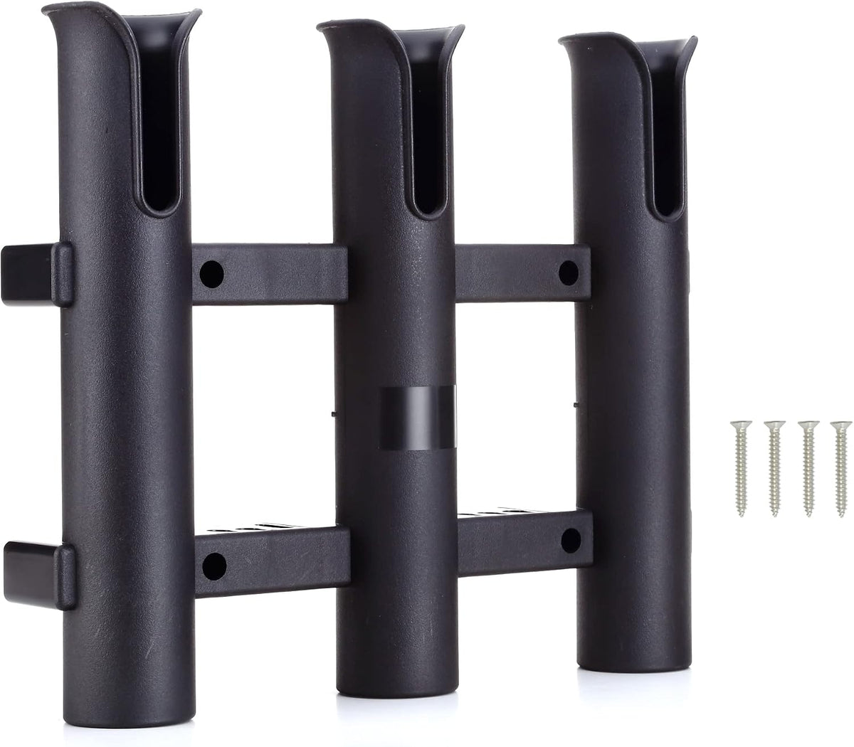 Wall Mounted Fishing Rod Holders Tubes Links Fishing Rod Holder Rack Rests (3-pole-black)