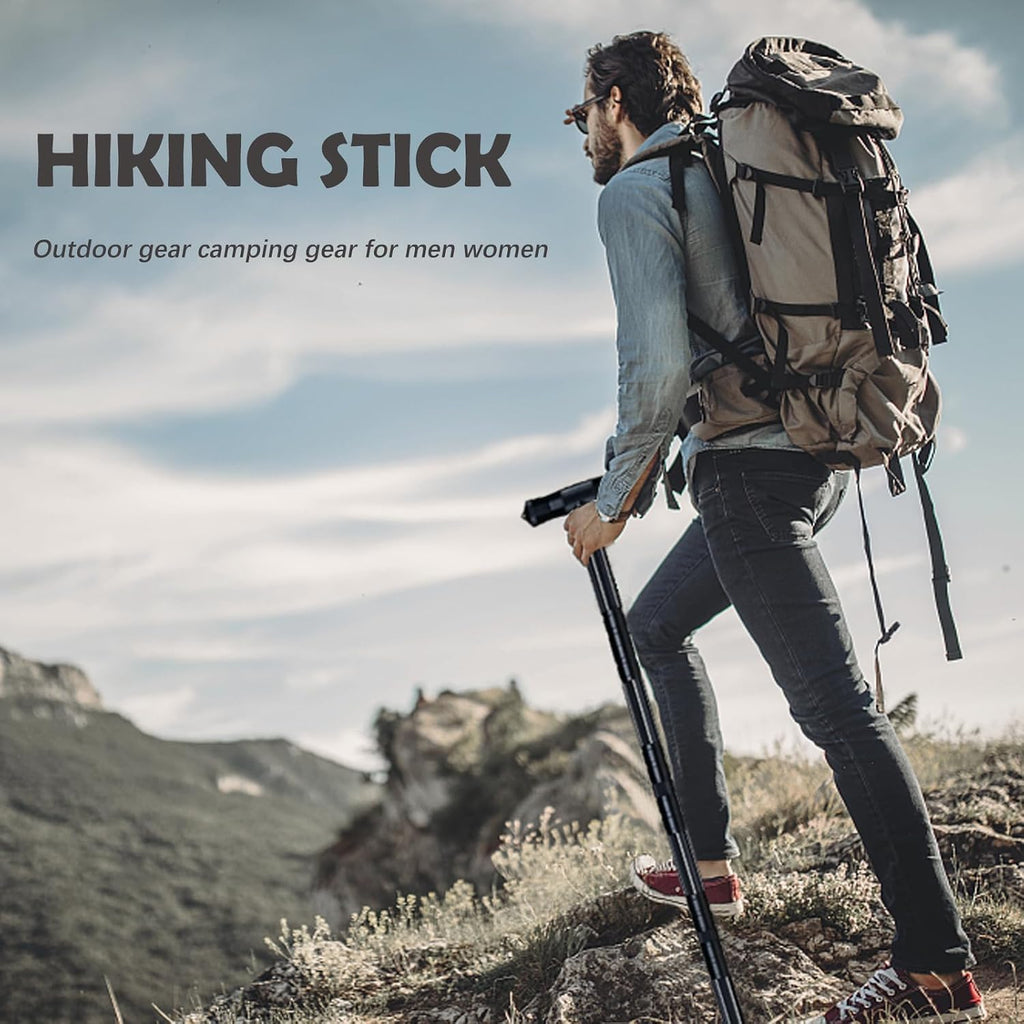 Hiking Tactical Stick Walking Staff,Portable Walking Sticks Trekking Poles Outdoor Multitool Camping Gear for Men Women