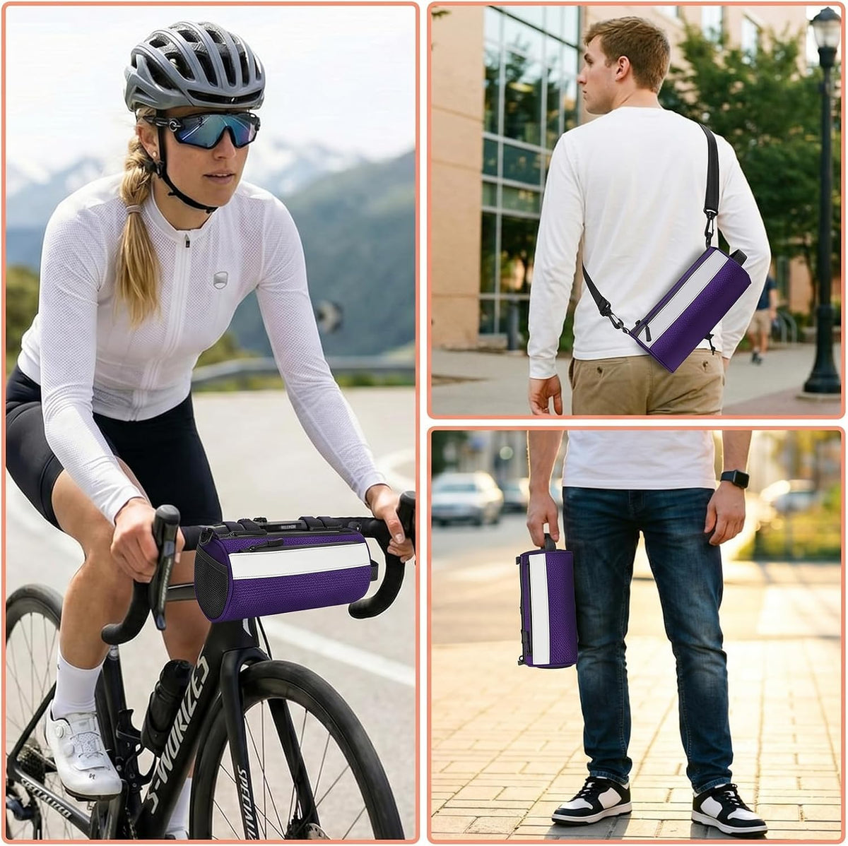 Waterproof Bike Handlebar Bag for E-bike & Bicycle 2.4L Front Storage Bag