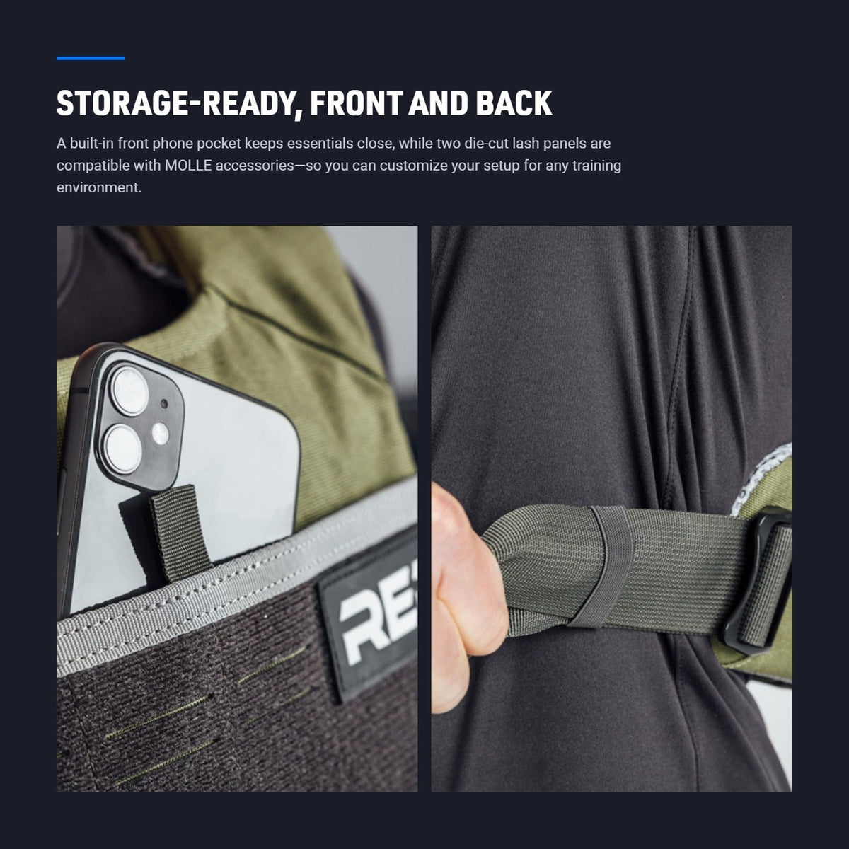 REP Fitness Strata Weight Vest, 2 Removable Plate Options for Unisex, Men & Women, Wearable, Weighted for Strength Training, Muscle Building, CrossFit, Running, Gym Exercise, Adjustable Sizing