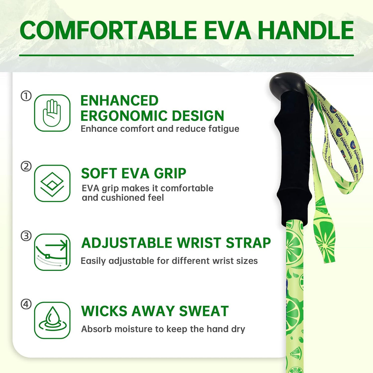 Lightweight Kids Trekking Poles, Collapsible Aluminum Hiking Sticks 2 Pack