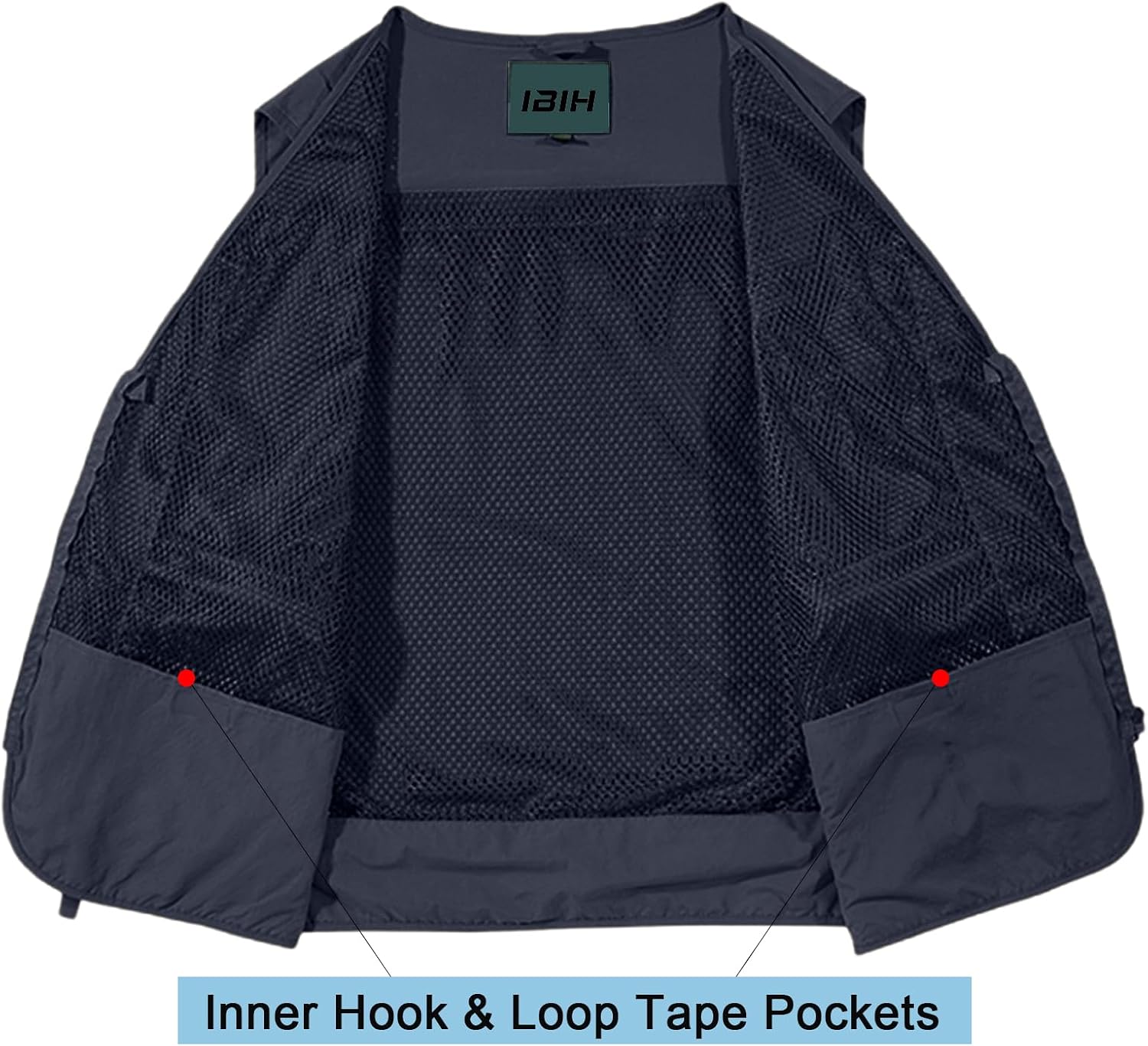 Mens Outdoor Vest Breathable Quick-Dry Fishing Vest Camping Hiking Lightweight Vest with Multi-Pocket
