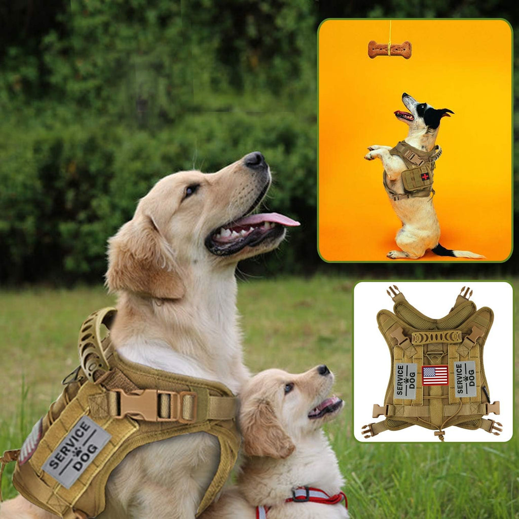 Tactical Dog Vest Training Outdoor Breathable Harness Military Pet Tactical Vest Detachable Pouches D Ring for Dog Leash