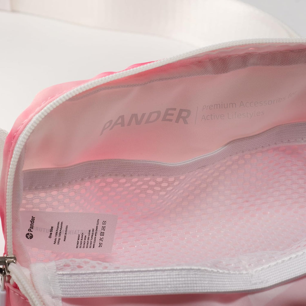 Pander Nylon Fanny Pack for Women, Two-Way Zipper Crossbody Bag