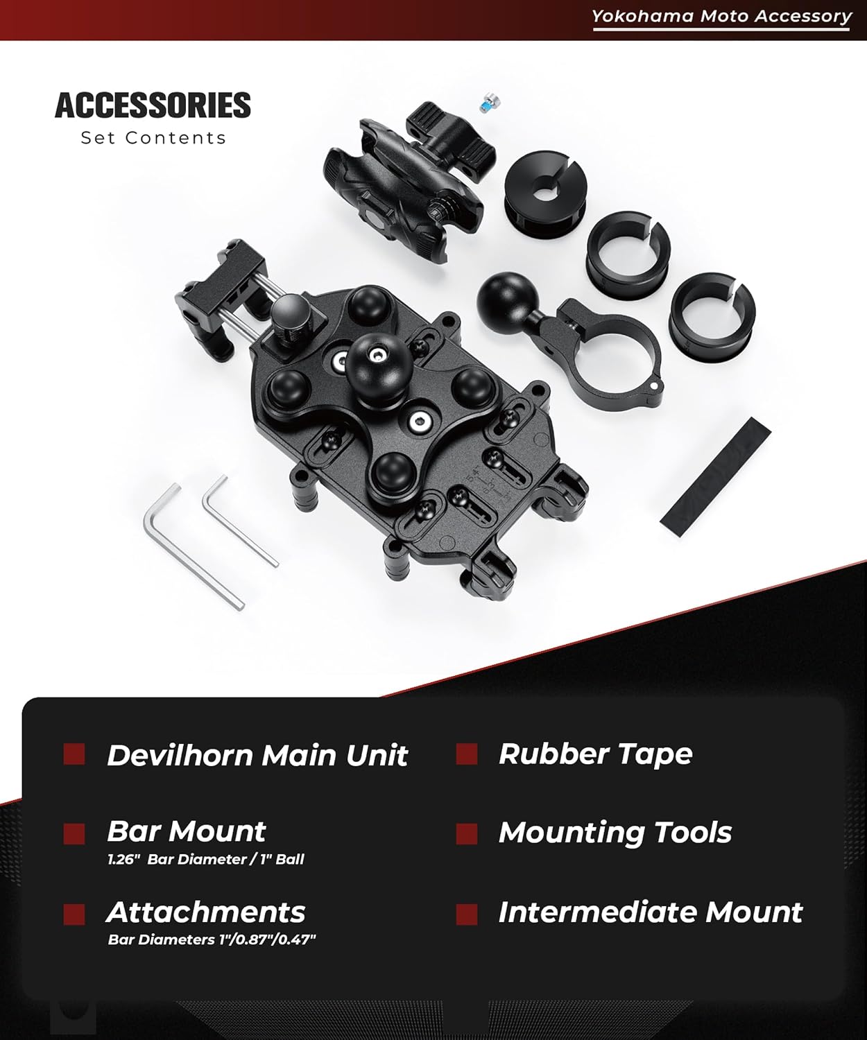 Kaedear Vibration-Resistant Motorcycle Phone Mount, KDR-M26C
