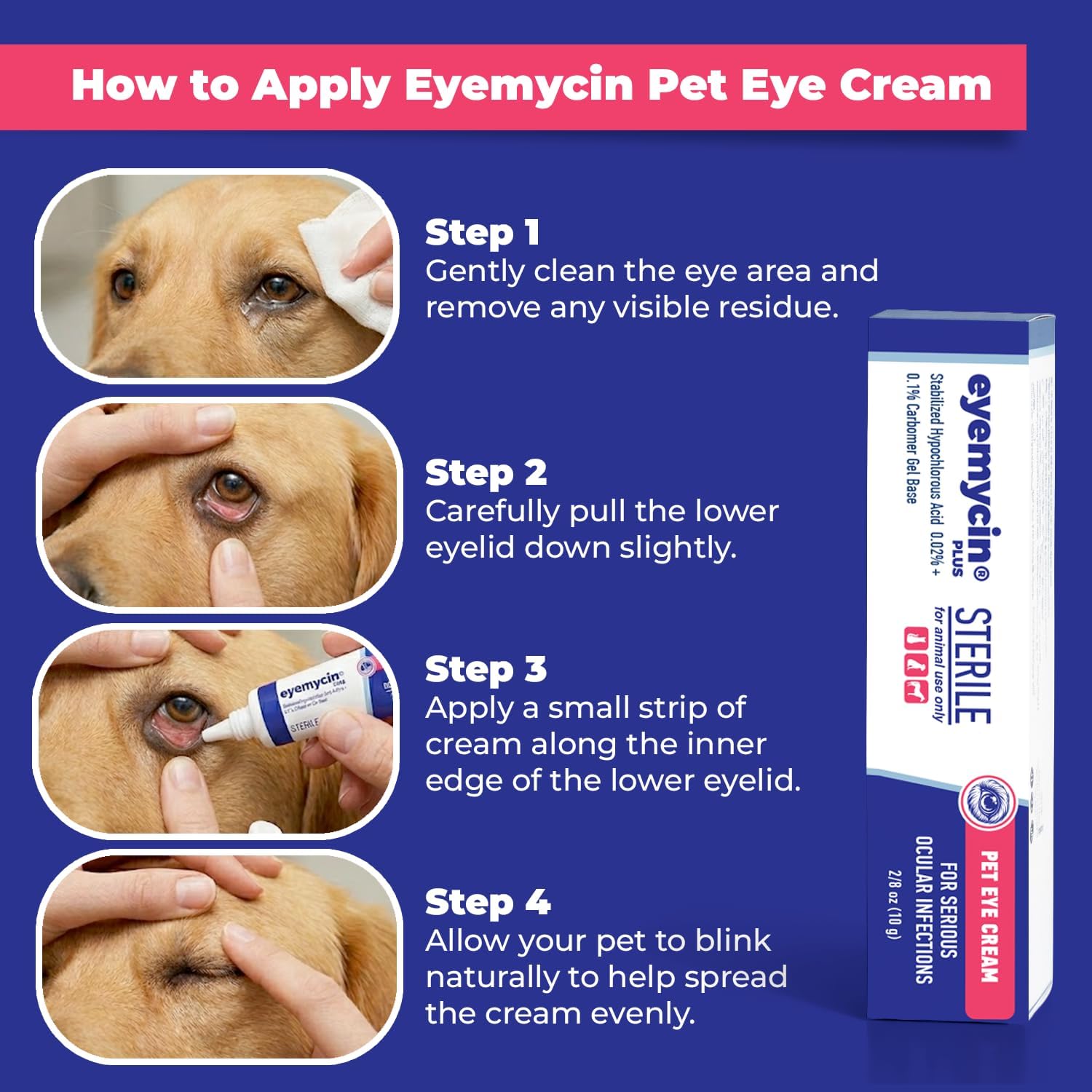 EYEMYCIN Pet Eye Health for Dogs, Cats, Cattle, Sheep, Horses, Birds and Puppies, Kitten (1 Pack)