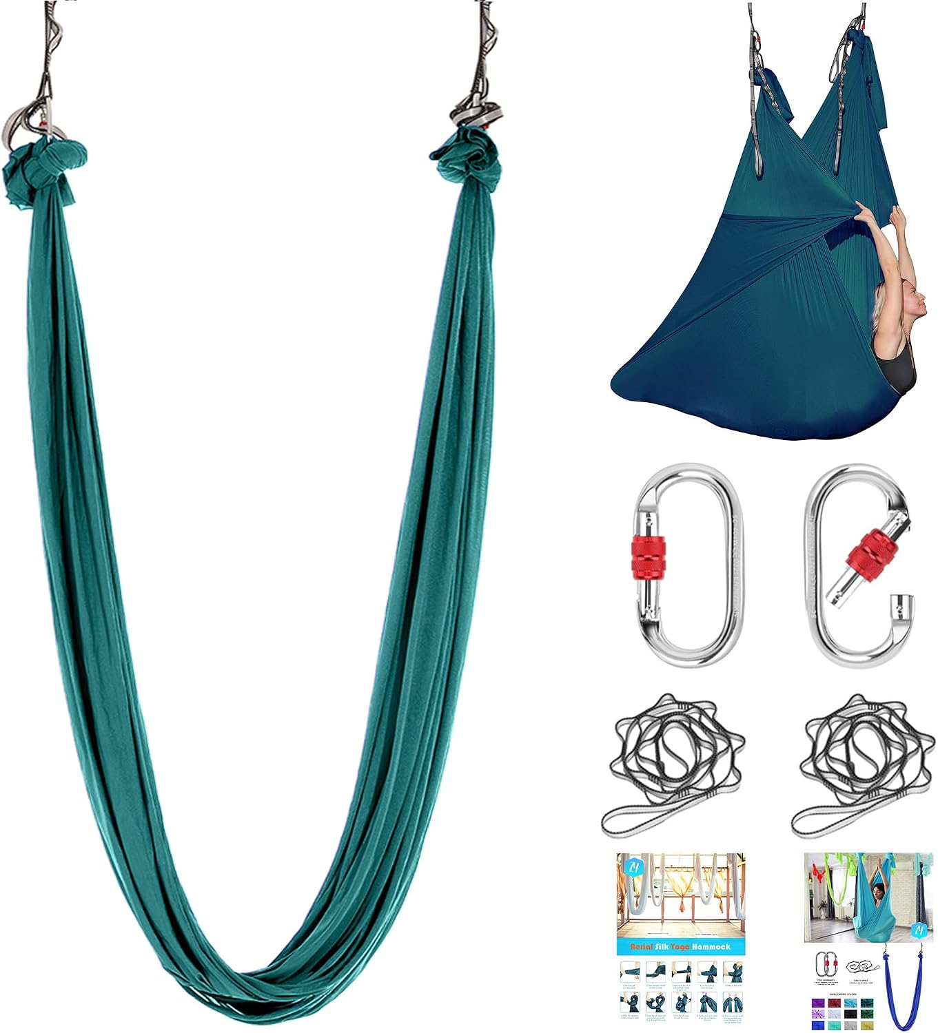 5.5 Yards Aerial silks swing outside yoga hammock,Aerial silk start set