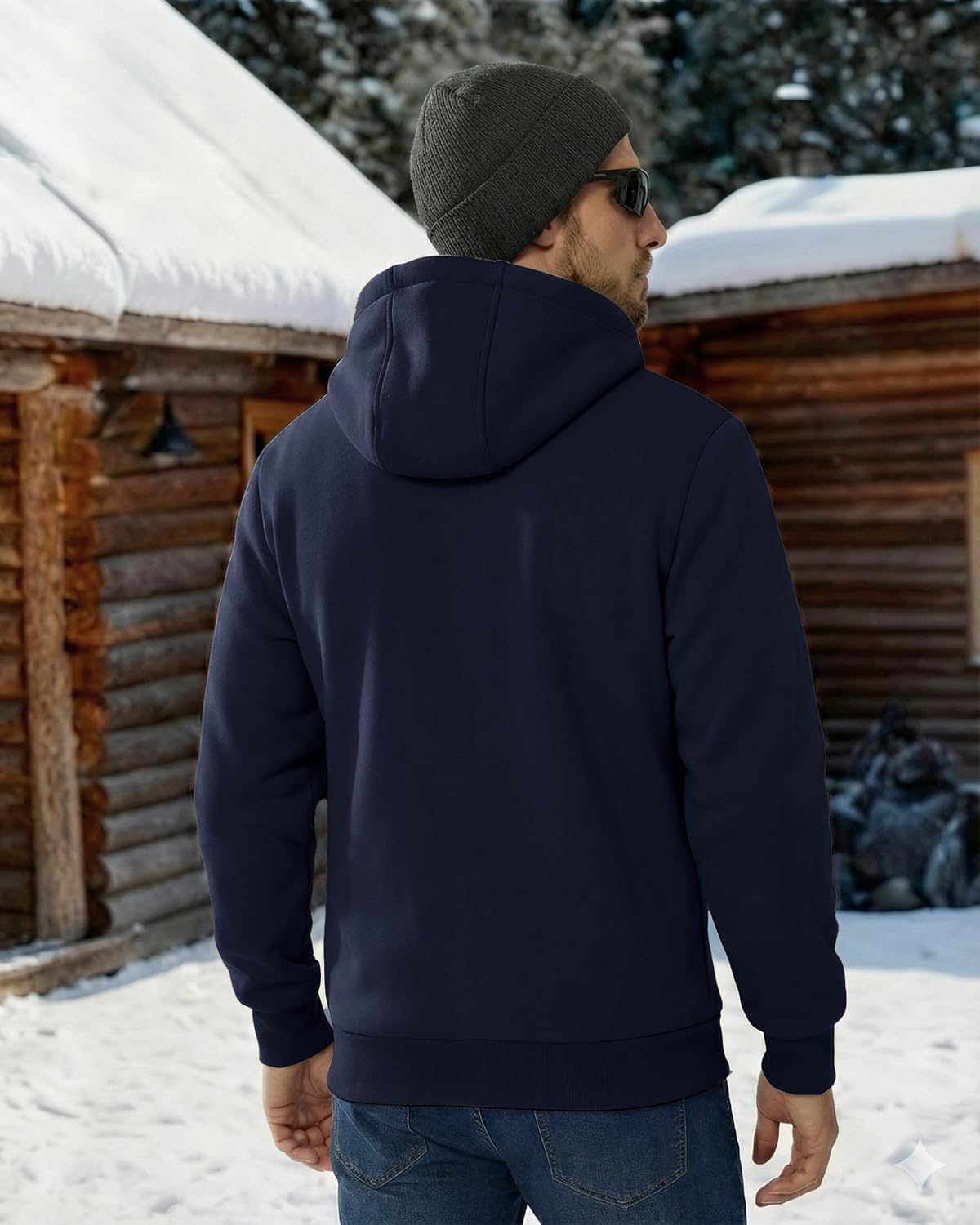 Boladeci Men's Sherpa Fleece Lined Hoodie Zip Up Heavyweight Winter Jacket