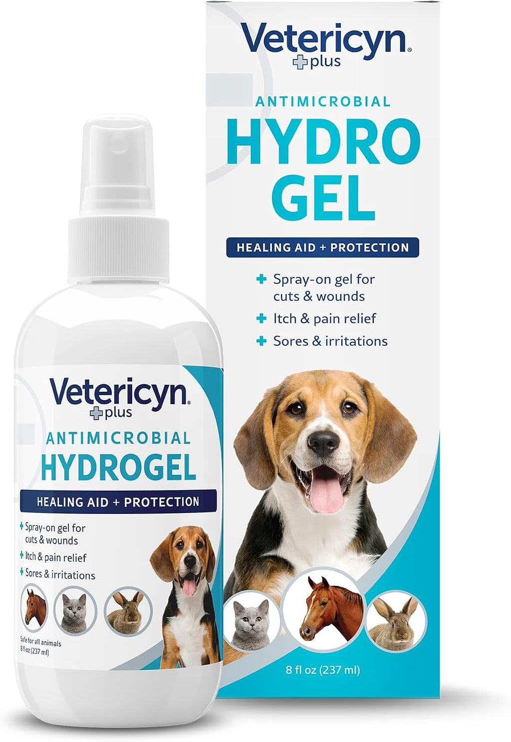 Vetericyn Plus Dog Wound Care Hydrogel Spray | Healing Aid and Wound Protectant, Sprayable Gel to Relieve Dog Itchy Skin, Safe for All Animals. 3 Ounces
