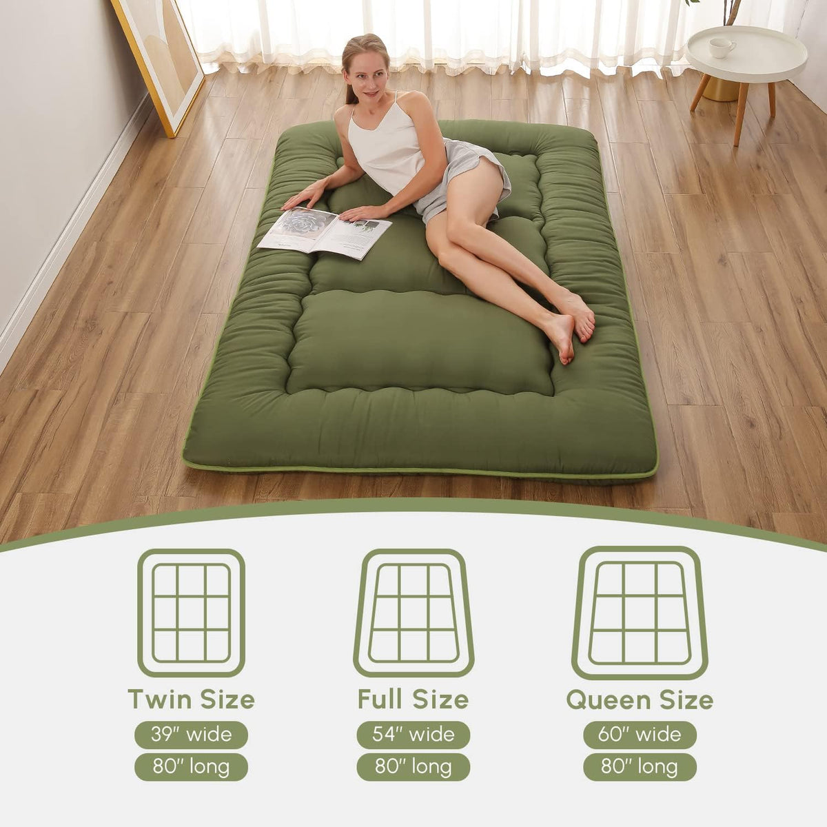 Zelladorra Japanese Floor Mattress, Futon Mattress