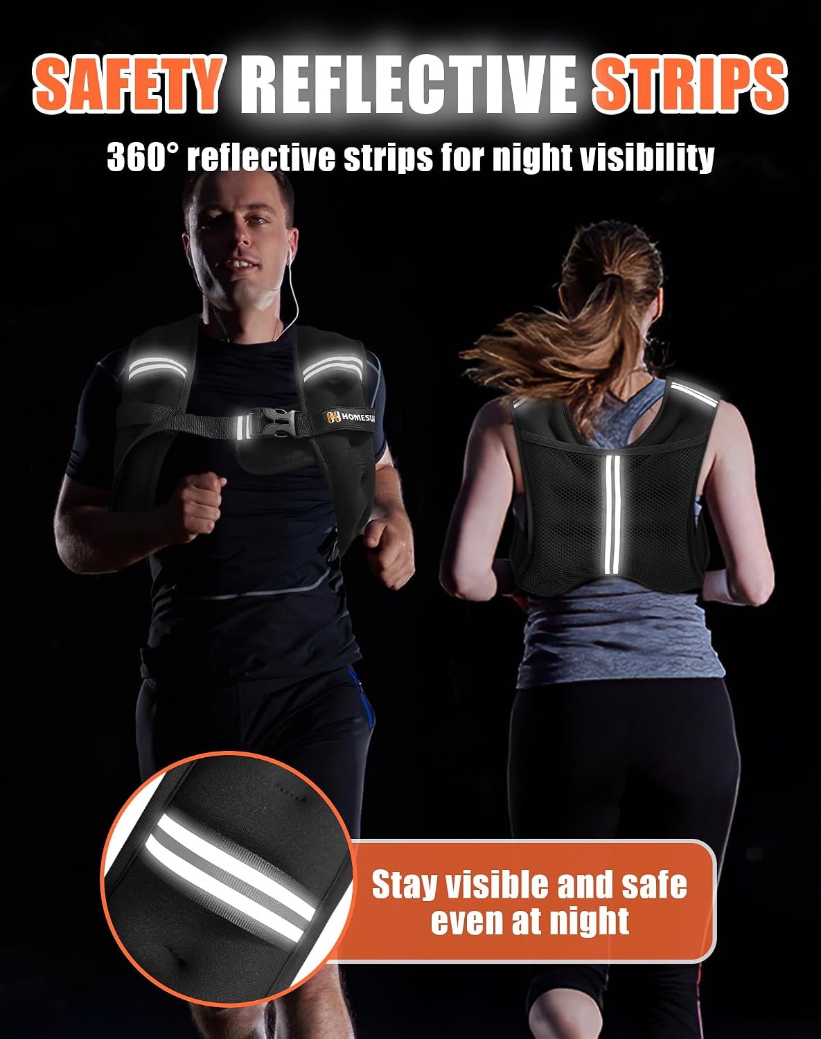 HOMESURE Weighted Vest with Reflective Stripe