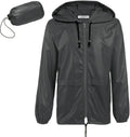 COOFANDY Mens Packable Rain Jacket Lightweight Waterproof Raincoat with Hood Outdoor Rain Gear Travel Hiking Cycling