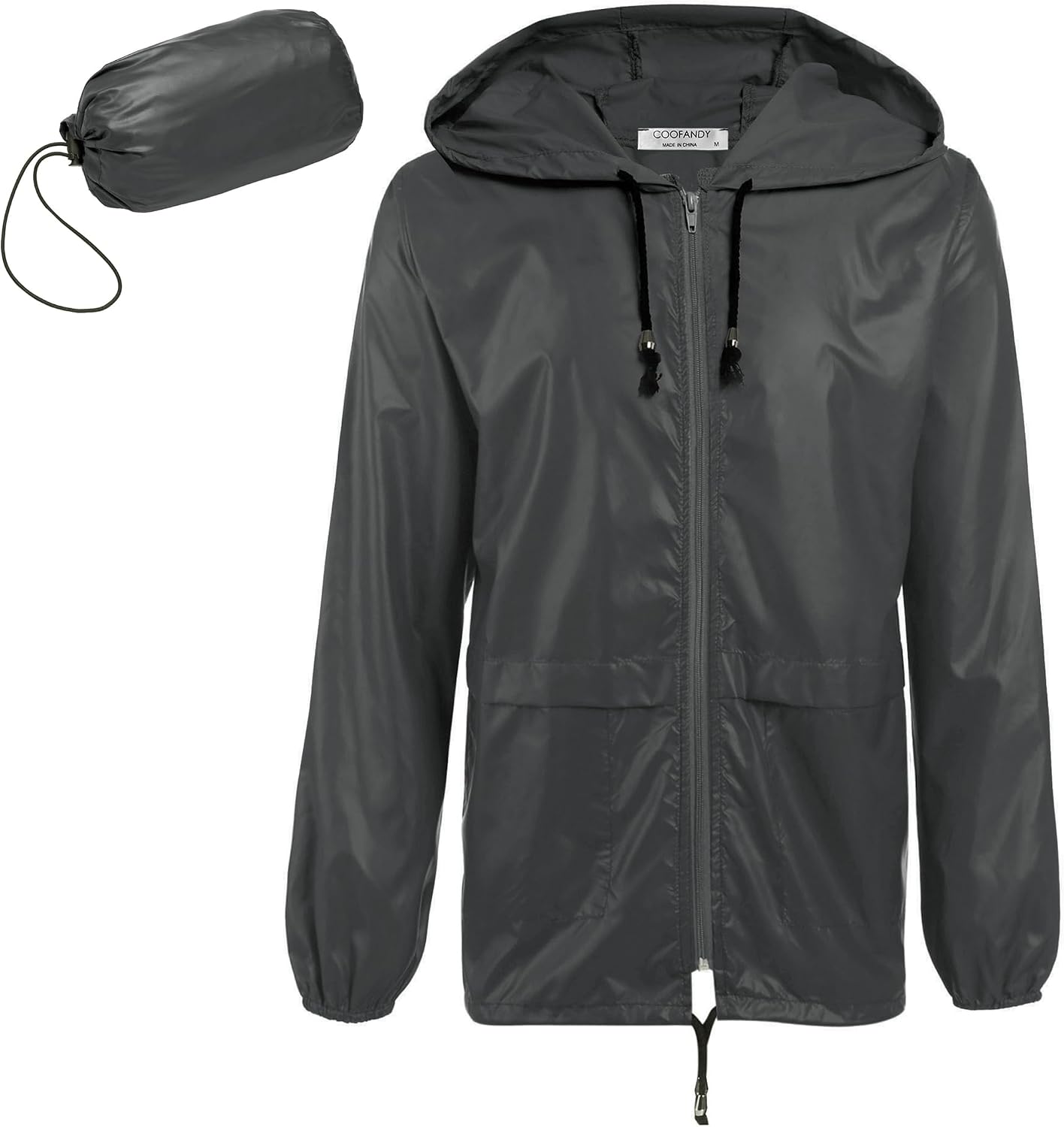 COOFANDY Mens Packable Rain Jacket Lightweight Waterproof Raincoat with Hood Outdoor Rain Gear Travel Hiking Cycling