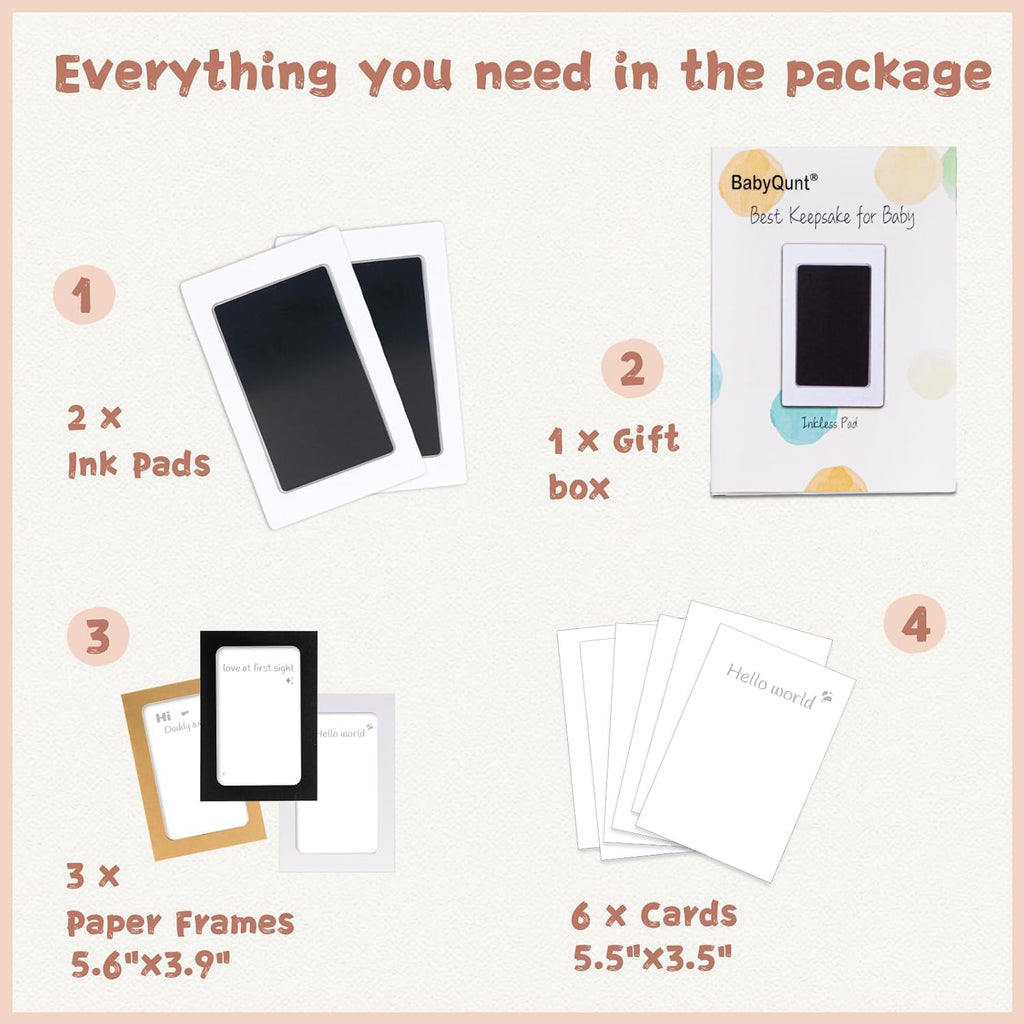 Inkless Baby Hand and Footprint Kit,Clean-Touch Ink Pads