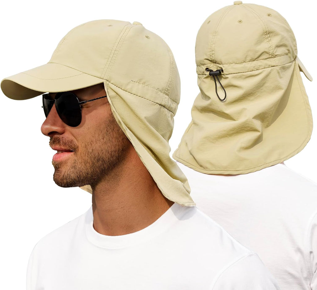 Zando UPF 50+ Sun Hats with Neck Flap for Men, Baseball Cap