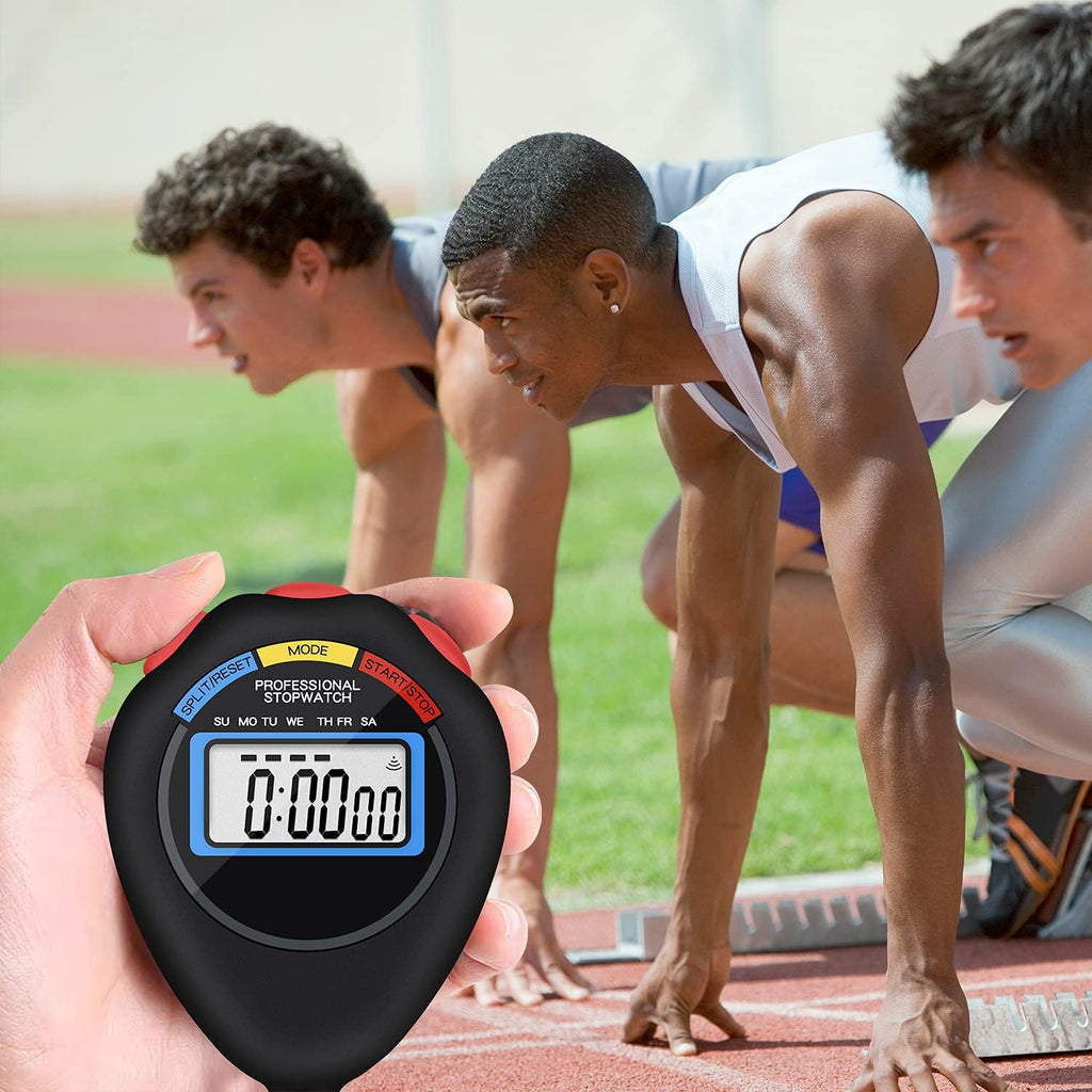 Pgzsy 12 Pack Multi-Function Electronic Digital Sport Stopwatch Timer, Large Display with Date Time and Alarm Function,Suitable for Sports Coaches Fitness Coaches and Referees