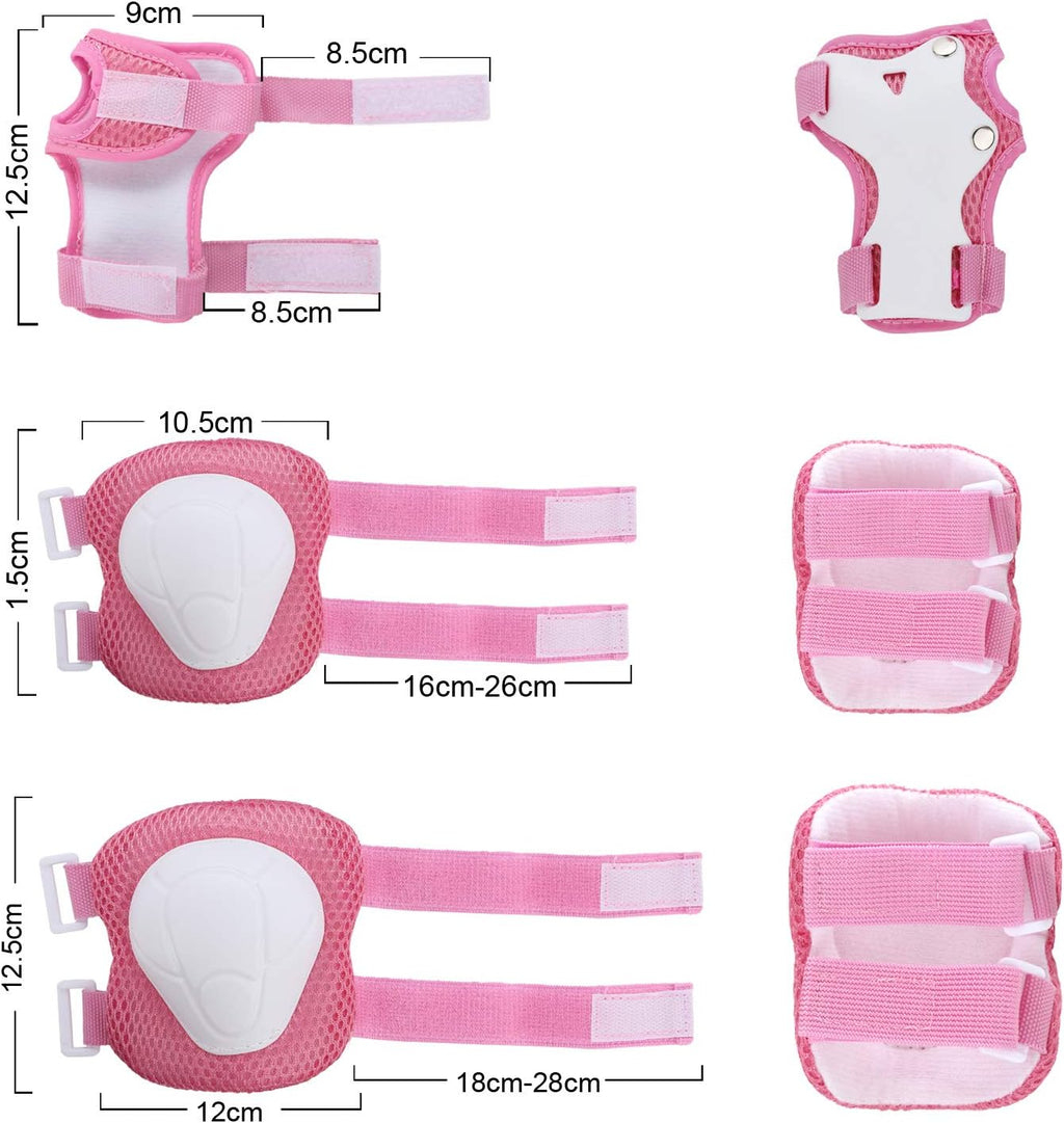 WayEee Kids Bike Helmet Set Knee Pads Adjustable Protective Gear, 3-14 Age