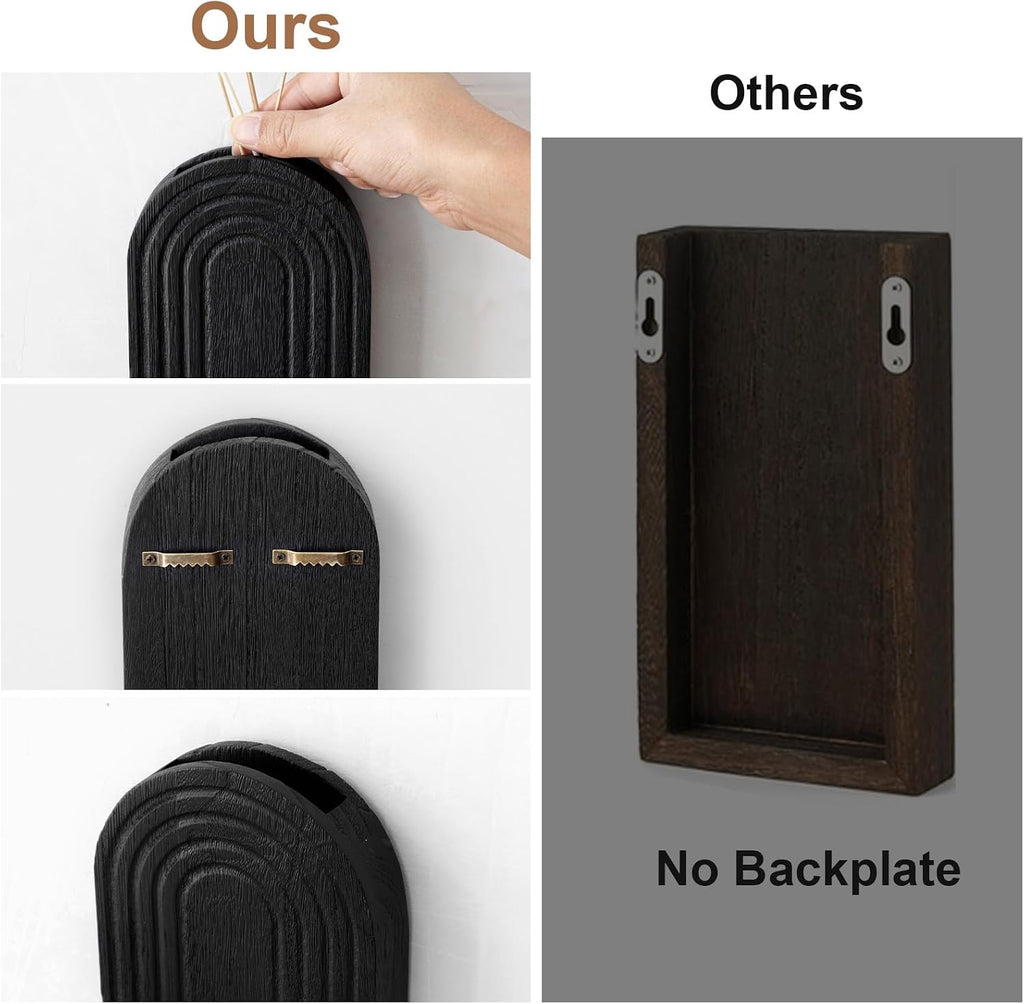 Handmade Wooden Wall Vases Set of 2 for Plants