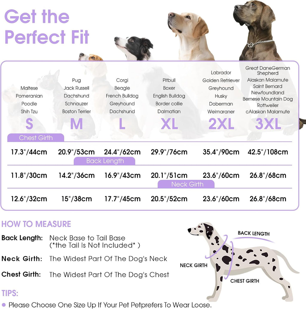 Queenmore Dog Winter Jacket Dog Coats for Large Dogs with Harness Built in