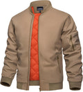 KEFITEVD Men's Bomber Jackets Winter Windbreaker Warm Full Zip Casual Coats