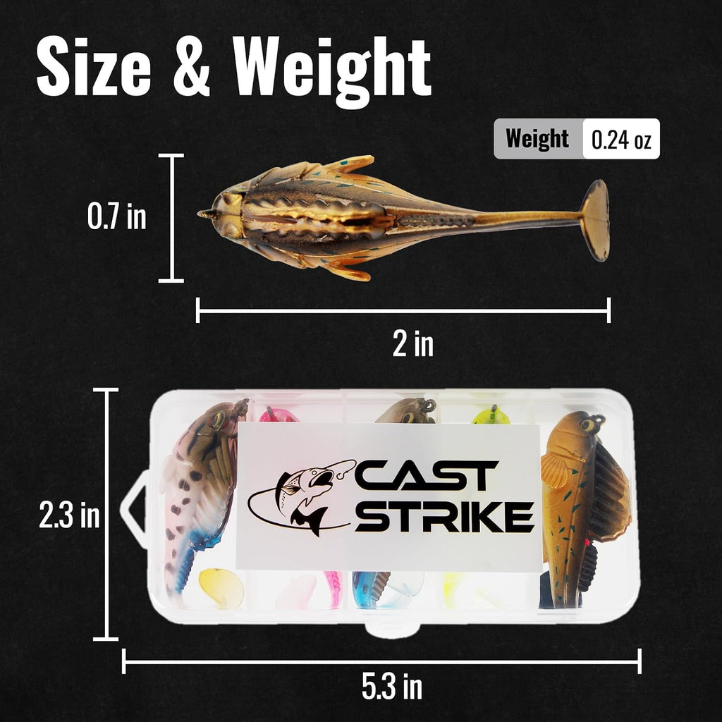 Soft Fishing Lures 5PCS Weedless Paddle Tail Swimbaits for Bass