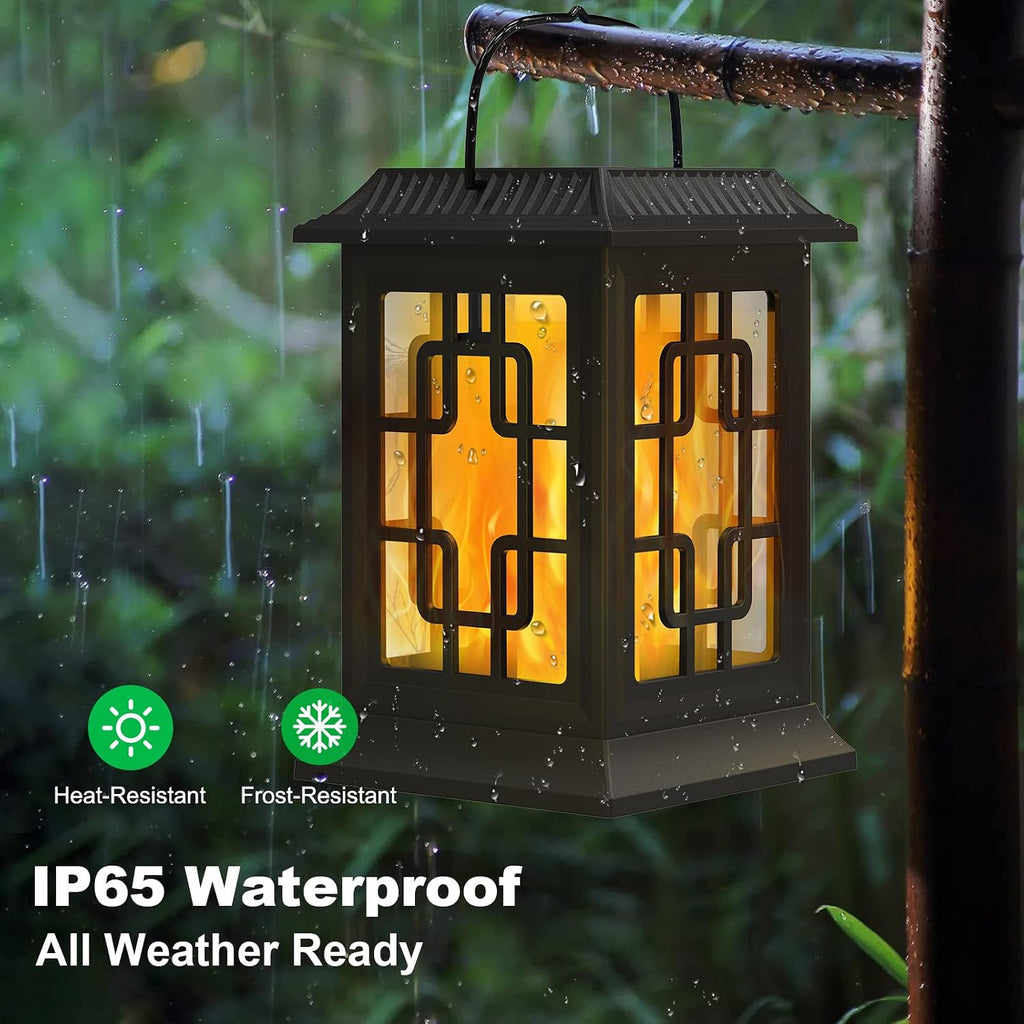 Solar Lanterns Outdoor Waterproof, Hanging Solar Lights 2 Pack