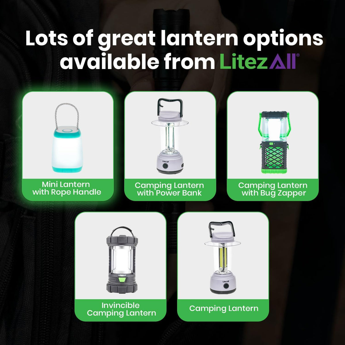 LitezAll Mini Lantern with Rope Handle, 360 Degree Light, Ideal for Camping Lights & Lanterns, LED Lantern, Portable Camping Lanterns for Outdoor Adventures and Emergencies