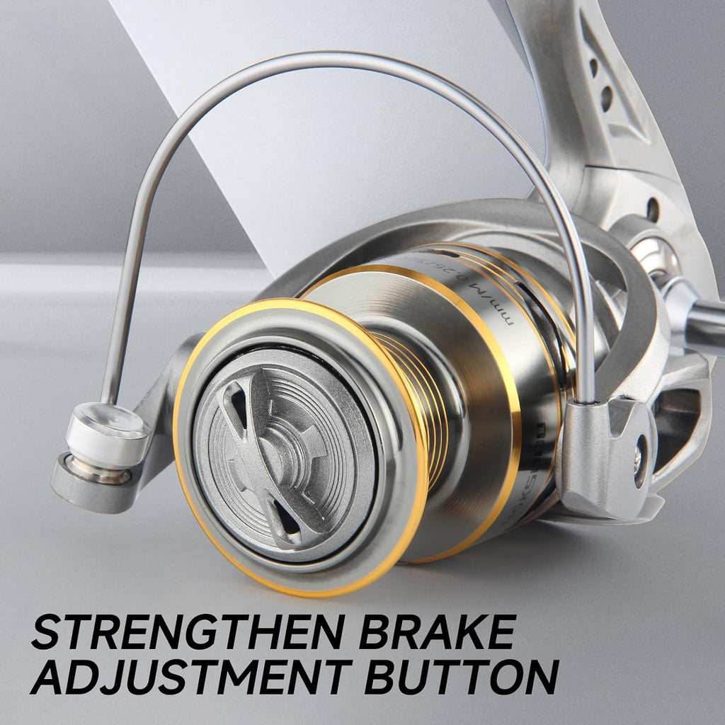 HAUT TON Spinning Reel, 6+1BB Metal Surf Fishing Reels, 55lbs Max Drag