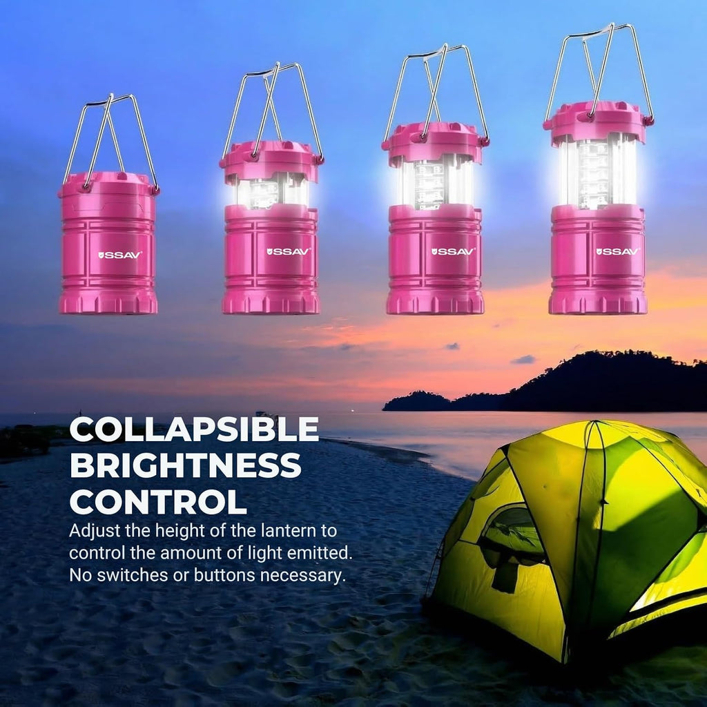 SSAV Battery Powered LED Lanterns (Batteries Included) (2 Pack Pink)