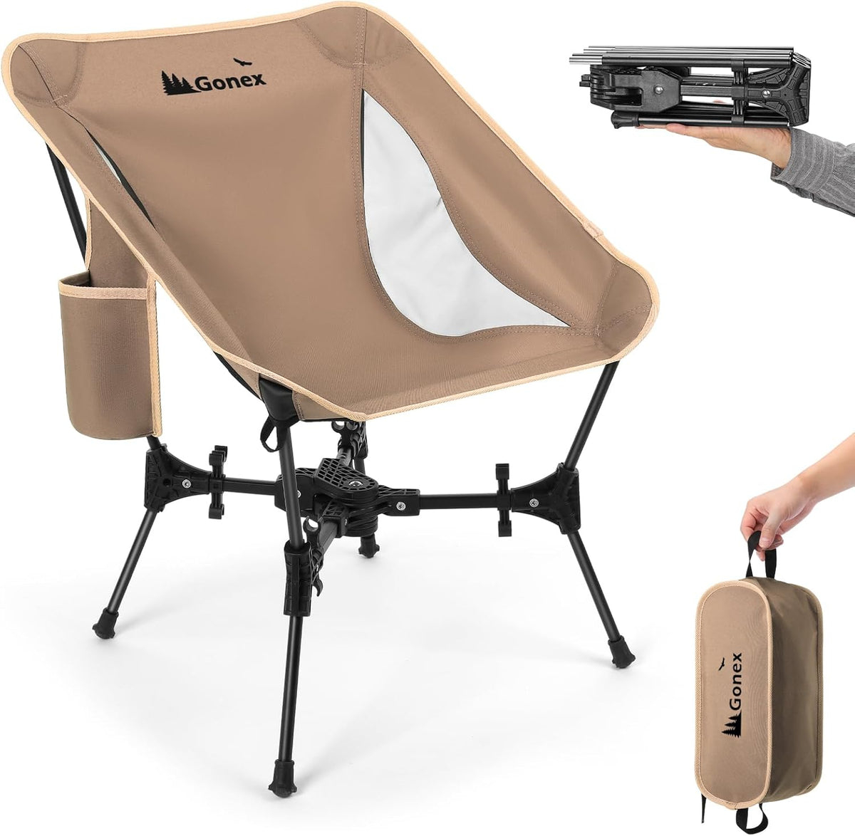 Gonex Portable Camping Chair, Compact Collapsible Backpacking Camp Chair