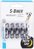 Nite Ize S-Biner MicroLock Stainless Steel - Durable Key Holder Carabiner Clip - S-Biner with Locking Gates - Durable & Strong Mini Carabiners for Keychain Accessories - Black (5 Pack)