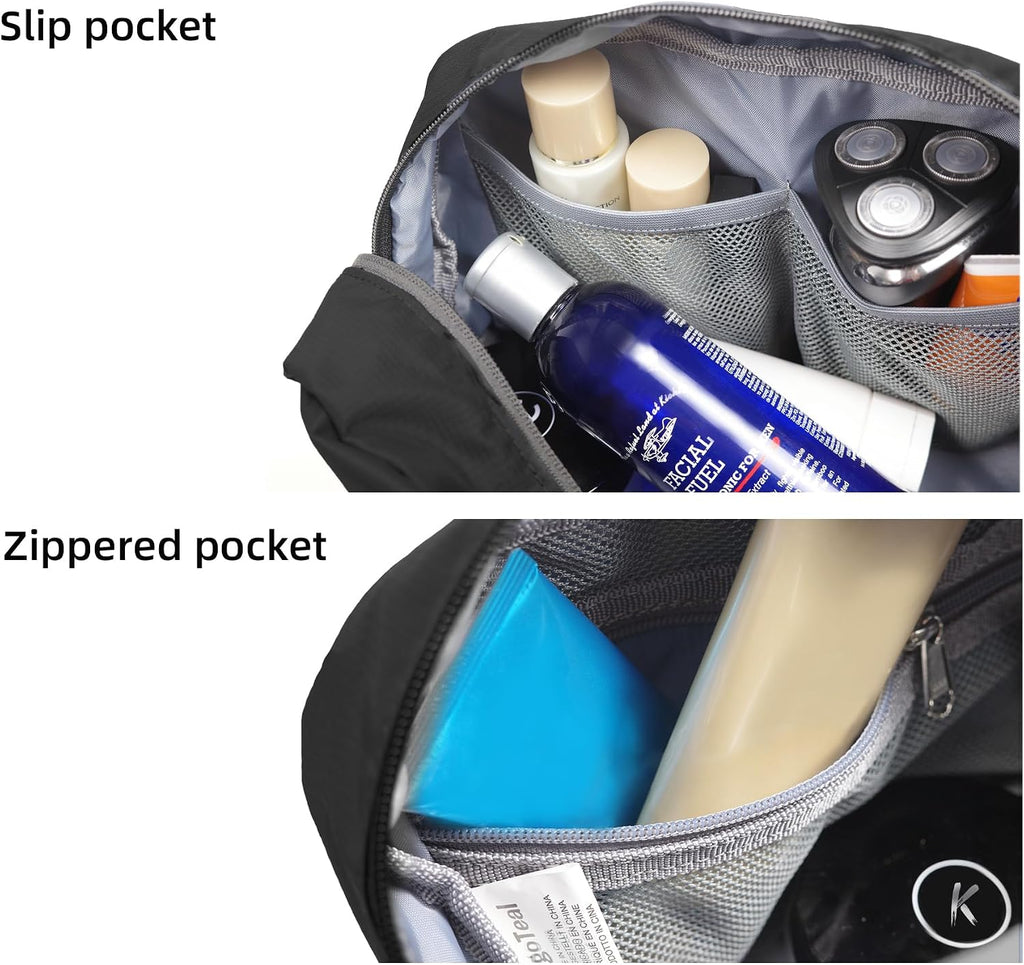 Travel Toiletry Bag 8L, Large Packing Cube with Waterproof TPU Wet/Dry Compartment