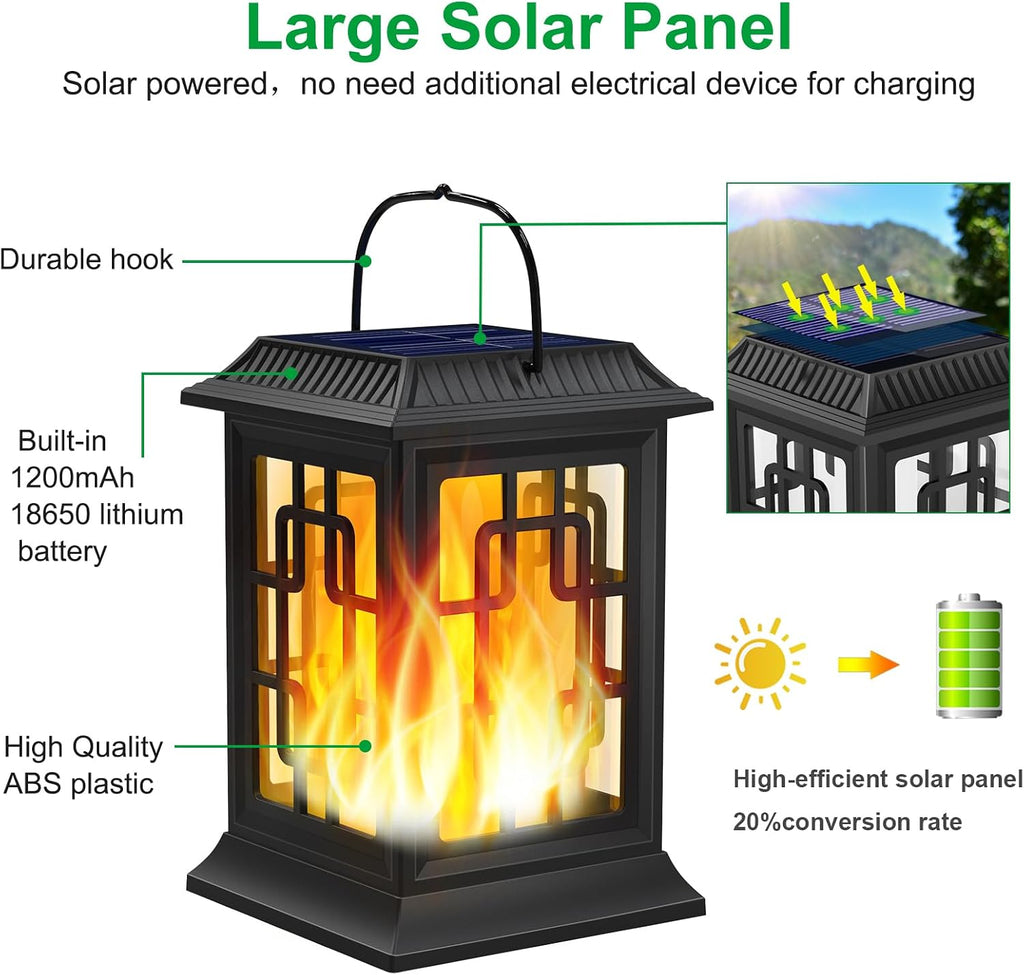 Solar Lanterns Outdoor Waterproof, Hanging Solar Lights 4 Pack