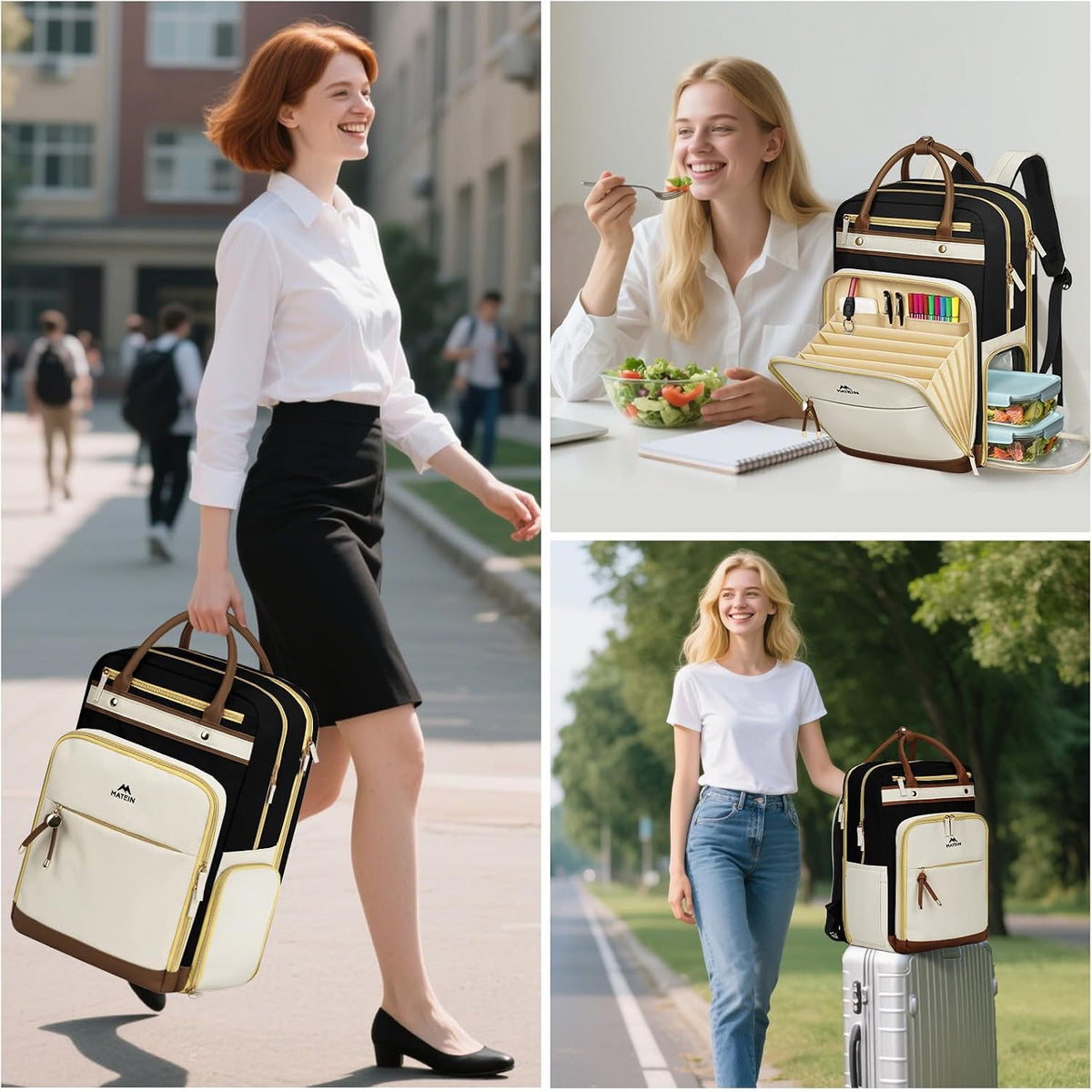 MATEIN Teacher Backpack with Organized Pocket, Lunch Backpack for Women