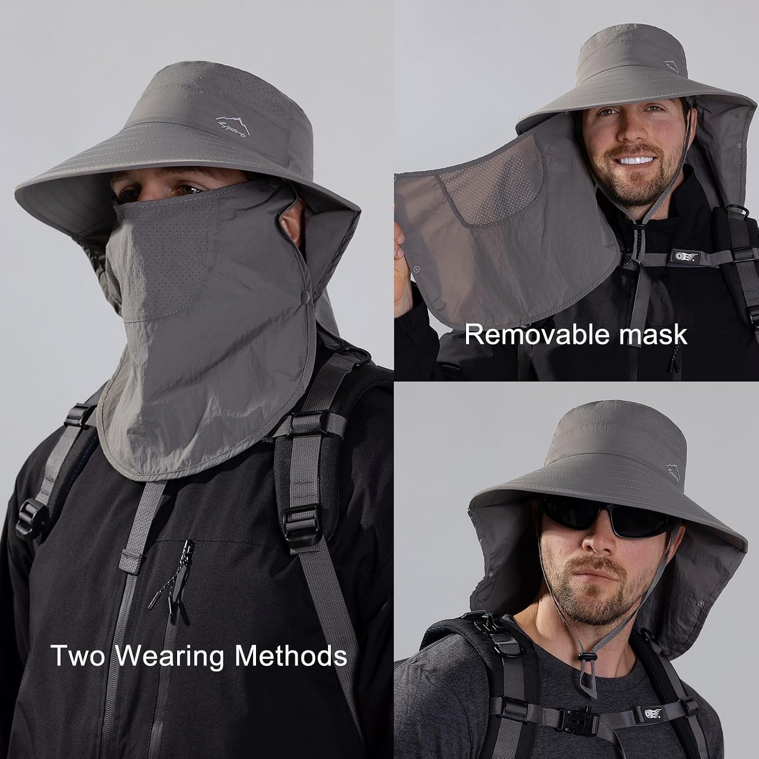 Sun Hat for Men Women with Neck Flap,UPF 50+ UV Protection Fishing Hat
