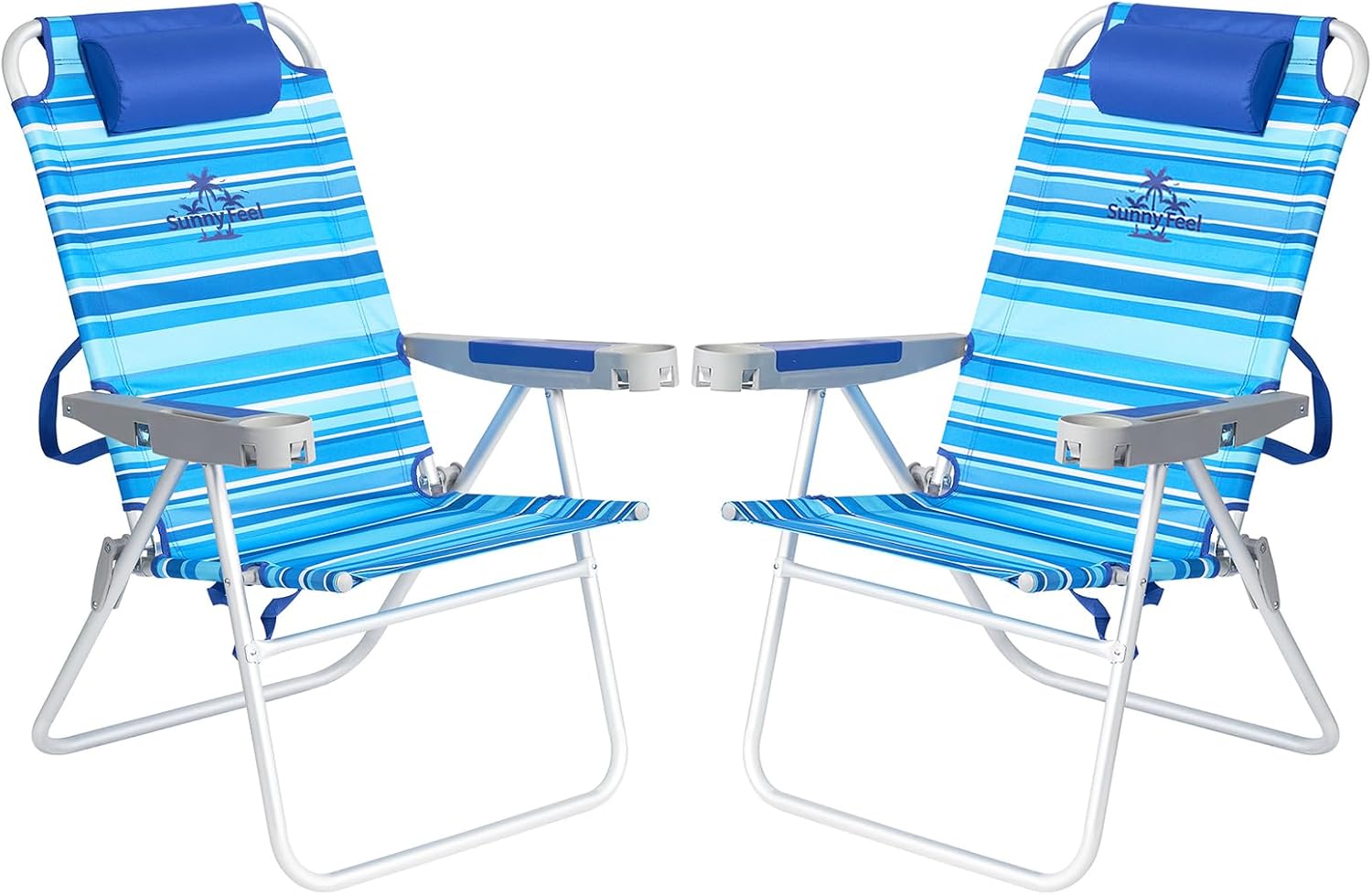 SUNNYFEEL Tall Beach Chair for Adults, High Back High Seat Folding Chairs