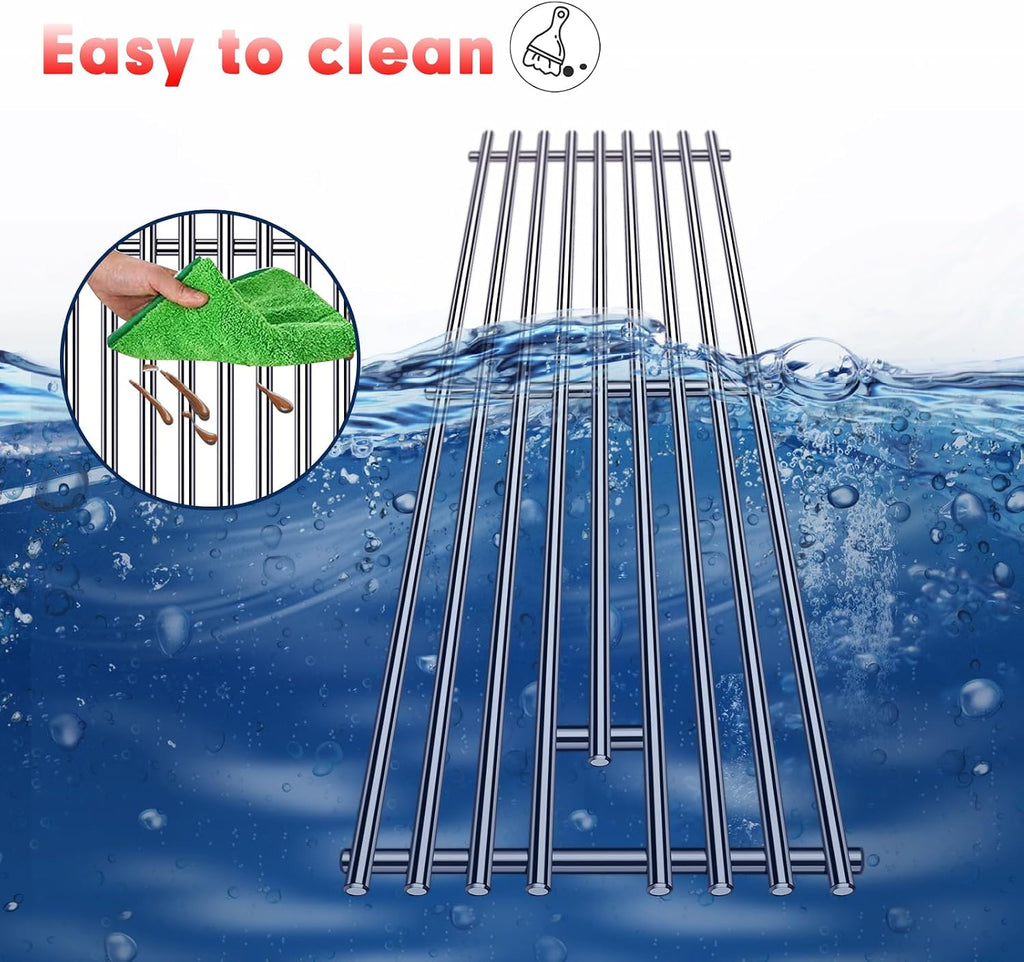 9MM 16517 Grill Grates Replacement for Bull Grill Replacement Parts, BBQ Bull Brahma 5 Burner 57568, 57569, 57568CE, 19” Lion Premium 40” 4 Burner L90000, 90000, 65073 Stainless Steel Grids