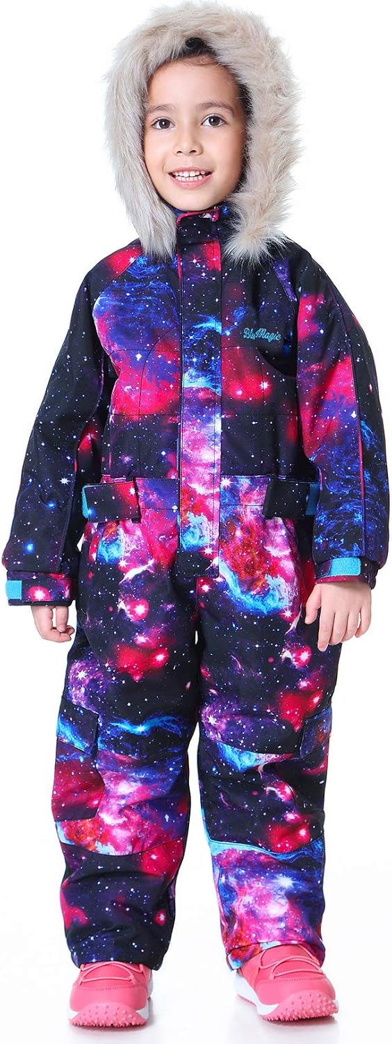 Kids Girls Boys Waterproof Colorful One Piece Snowsuits Coveralls Ski Suits Jackets Winter Jumpsuits