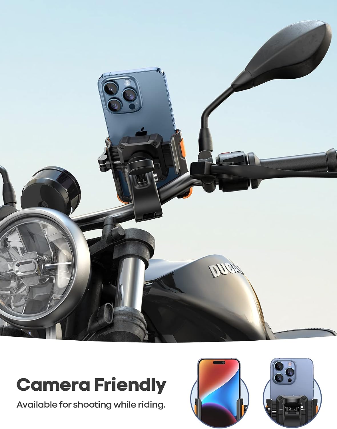 Lamicall Motorcycle Bike Phone Mount, 1s Lock Bike Phone Holder