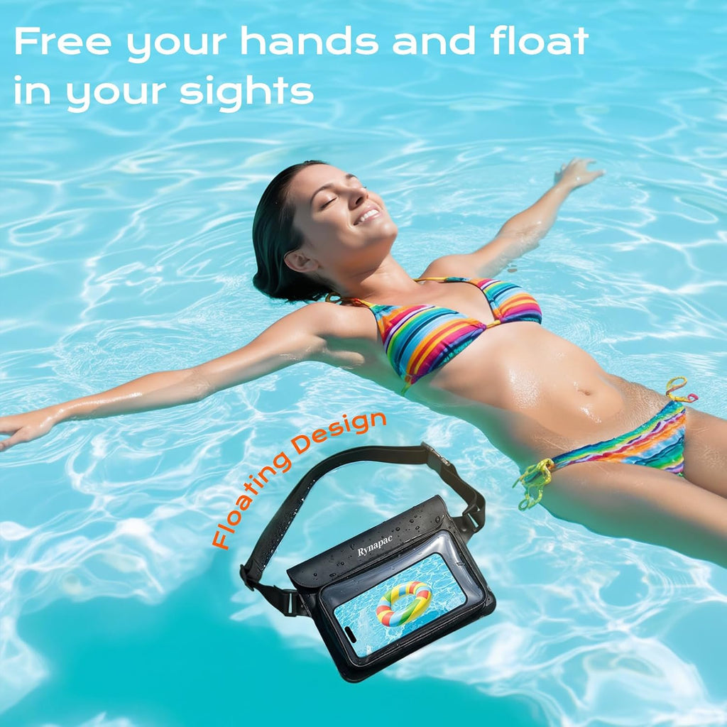 Rynapac Large Capacity Waterproof Fanny Packs for Women, 2Pack IPX8 Dry Bag