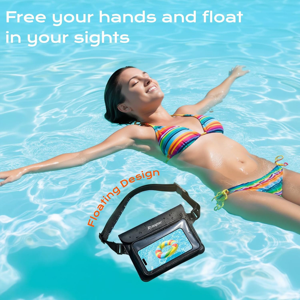 Rynapac Large Capacity Waterproof Fanny Packs for Women, 2Pack IPX8 Dry Bag